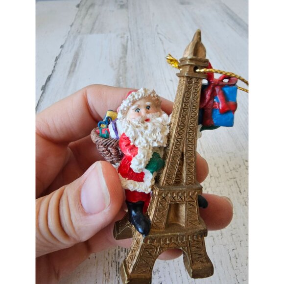 Efsa Santa Paris Eiffel Tower ornament present as is Xmas tree - Picture 3 of 9